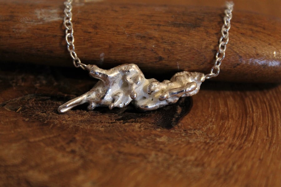 Handmade Recycled Sterling Silver 'Surging Seas' Necklace