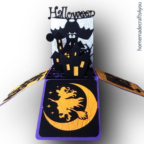 3D Box Halloween Bat Card