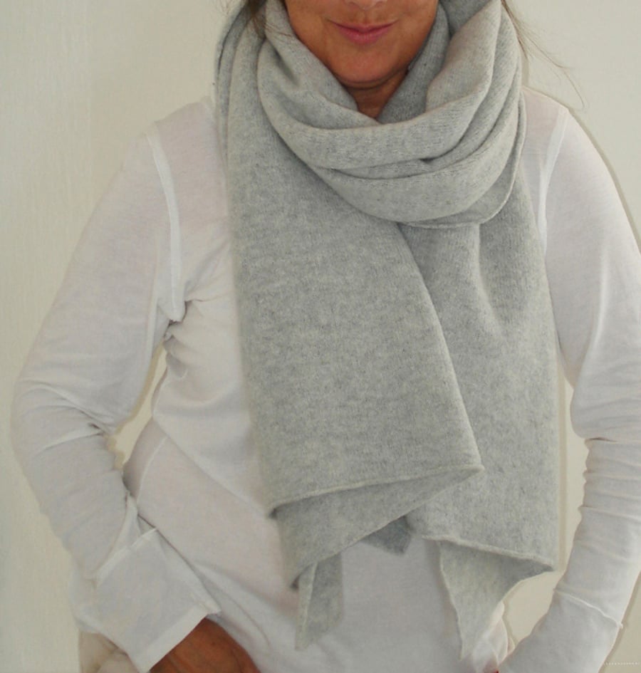 Lambswool Wrap - British Spun Wool - Colour Palest Grey