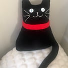 Black hand knitted  cat  doll