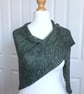 Hand Dyed Merino Shawl, Stole, Scarf, Green - Image 1