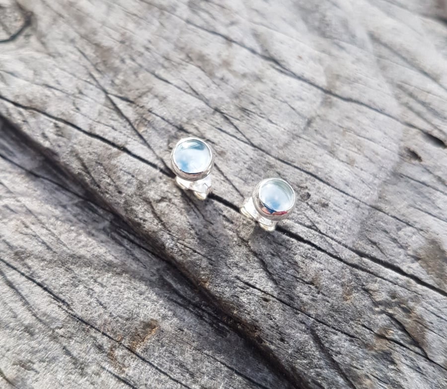 Aquamarine Stud Earrings 5mm