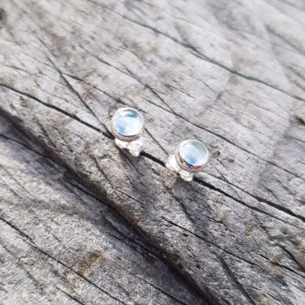 Aquamarine Stud Earrings 5mm