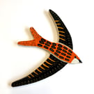 SWIFT BIRD HANGING CERAMIC WALL PLAQUE