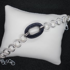 SALE - Blue goldstone loop watch style bracelet