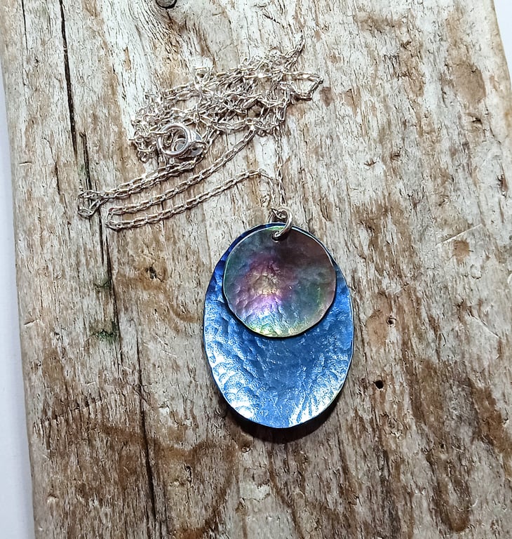Coloured Titanium Pendant Necklace - UK Free Post