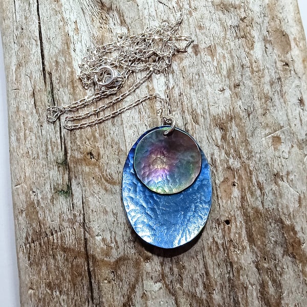 Coloured Titanium Pendant Necklace - UK Free Post