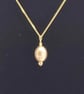 Solid Gold chain and Champagne Gold Freshwater Pearl-Top rated Lustre on every s