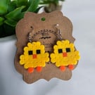 Cute Chick Perler Bead Earrings