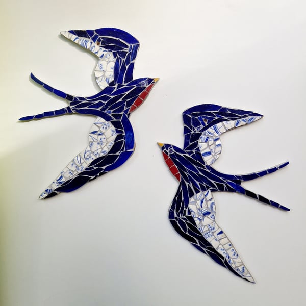 Swallow Mosaic, Bird Art, Bird Mosaic, Wall Hanging, Swift Art 