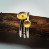 Silver and Gold Stacking Rings, Set of 3, Handmade to Order