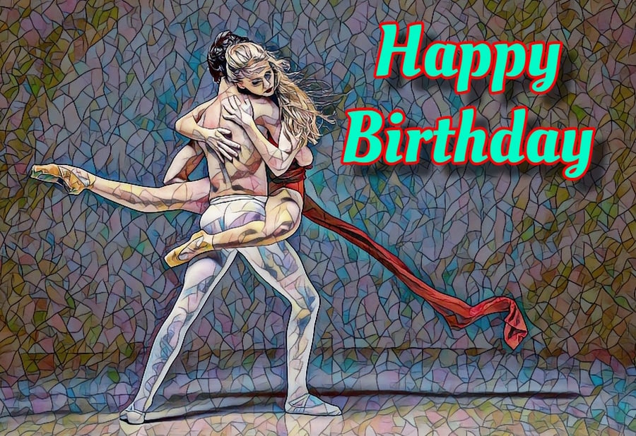 Happy Birthday Dancers Card A5