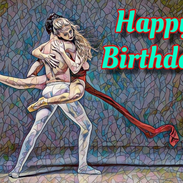 Happy Birthday Dancers Card A5