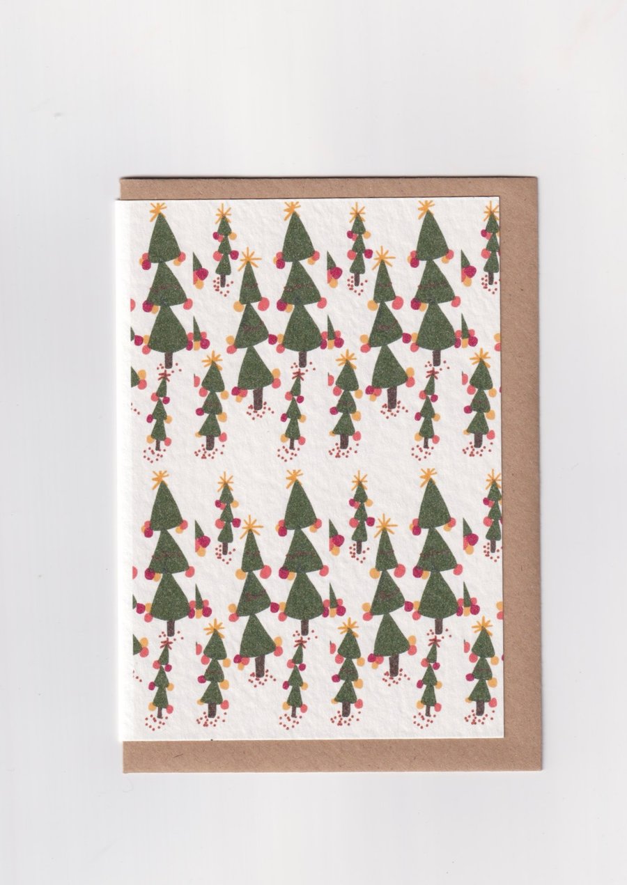 Christmas Tree Card- Scandinavian Modern Greetings Card 