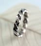 Celtic Silver Ring Twisted 2mm Wire - Chunky Mens Ring - Thumb Ring - Hammered - Image 10