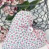 LITTLE BUDS FLORAL HEART - Liberty fabric, pink flowers
