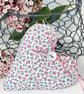 LITTLE BUDS FLORAL HEART - Liberty fabric, pink flowers
