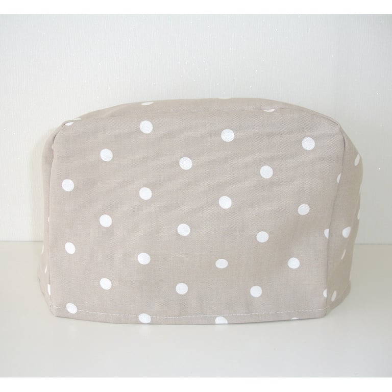 Toaster Cover Polka Dots Dualit 4 Slice Beige Toaster Dust Cover NOT PADDED