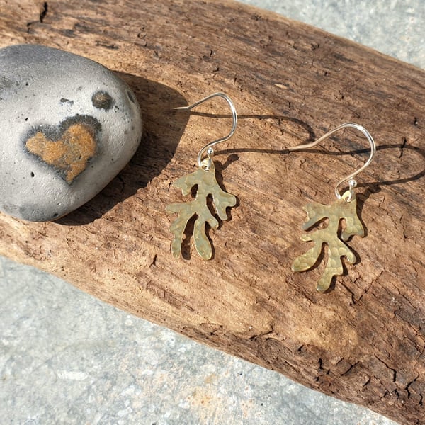 Brass seaweed earrings