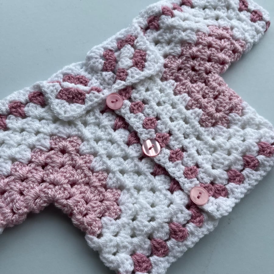 Hexi Cardi, Baby Cardigan, New Baby Gift, Crochet Girls Cardigan, Handmade