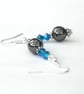 Handmade hematite earrings with crystals by Swarovski® - Image 2