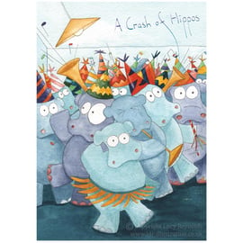 Crash of Hippos Card A5
