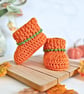 Newborn Crochet Pumpkin Baby Cardigan, Hat & Bootie Set  - Image 4