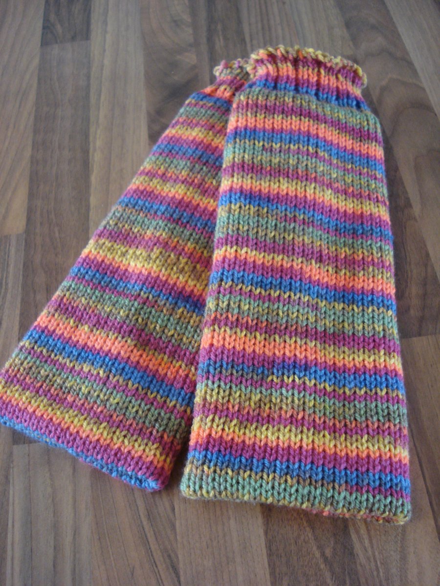 Rainbow Legwarmers, Chunky Knit