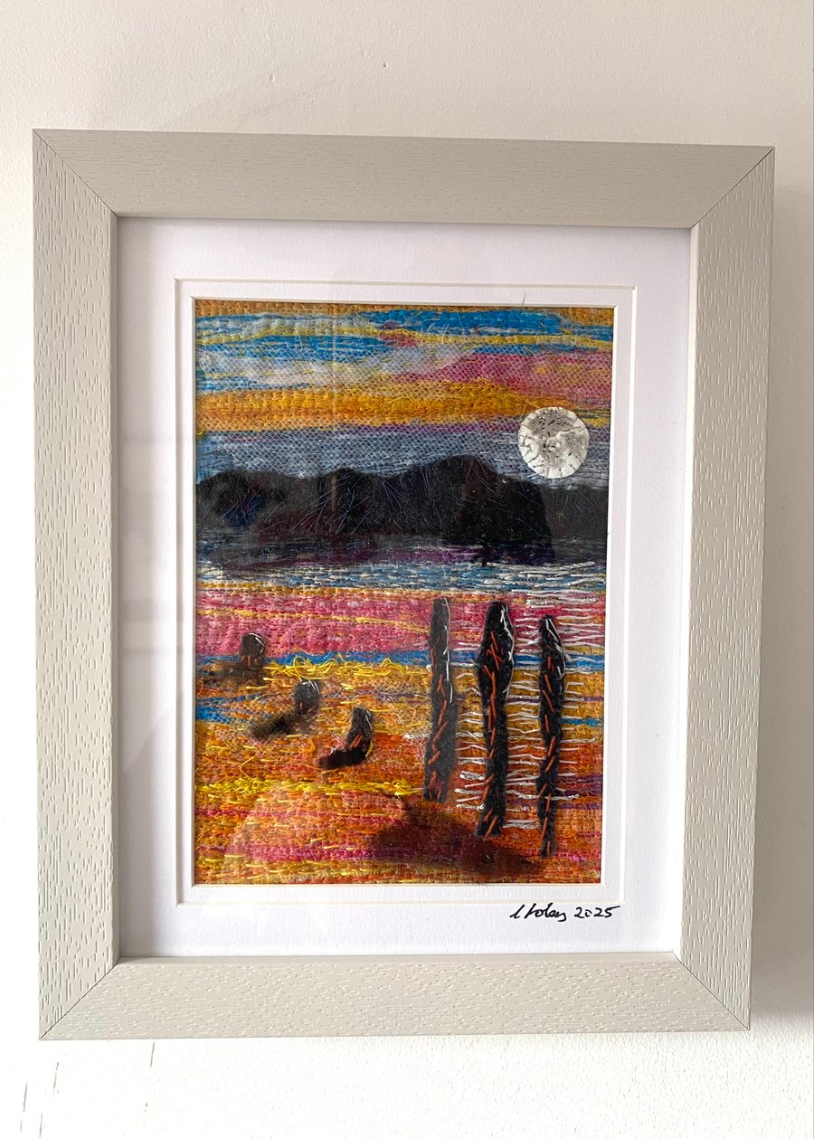 Moonlight shadows, across the estuary at low tide