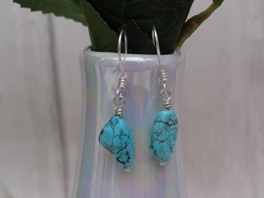 Turquoise gemstone earrings December birthstone