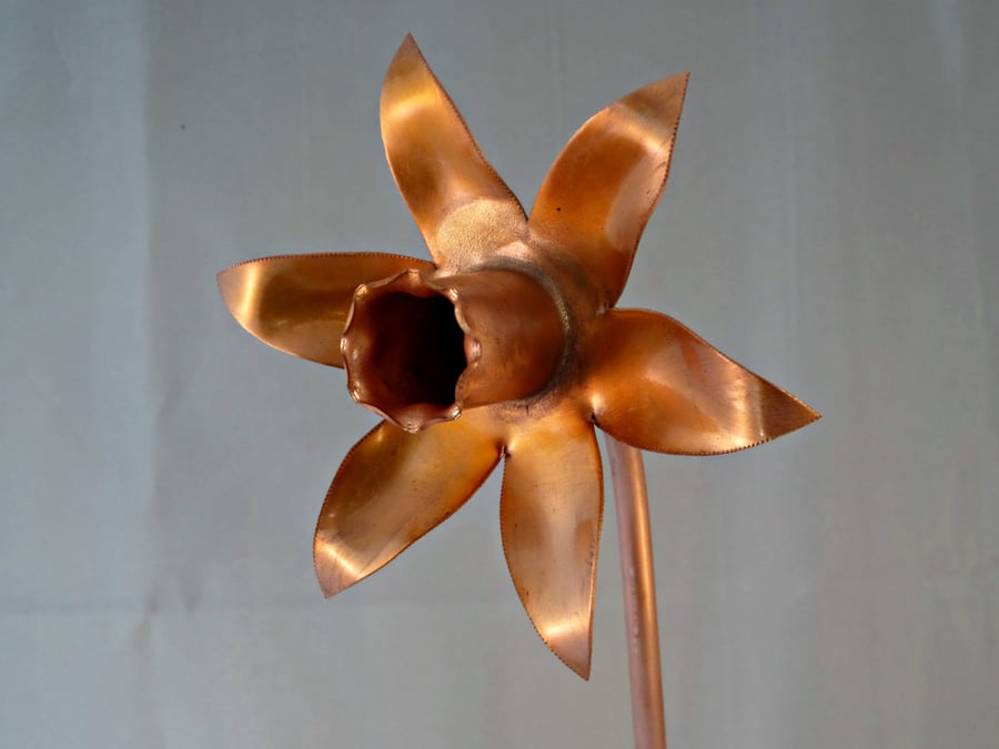 Copper daffodil, metal flower home decoration