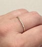 9ct solid yellow gold 1.5mm flat bead skinny ring  - Image 3