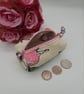 Keyring bag charm, boxed purse pouch in crazy cats fabric.   - Image 3