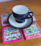 Lovely set of four pretty quilted coasters - Image 2