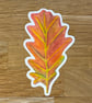Orange-Red Oak Leaf Sticker - Image 2