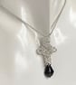 Sterling Silver Chainmaille and Crystal Pendant with a chain - Image 9