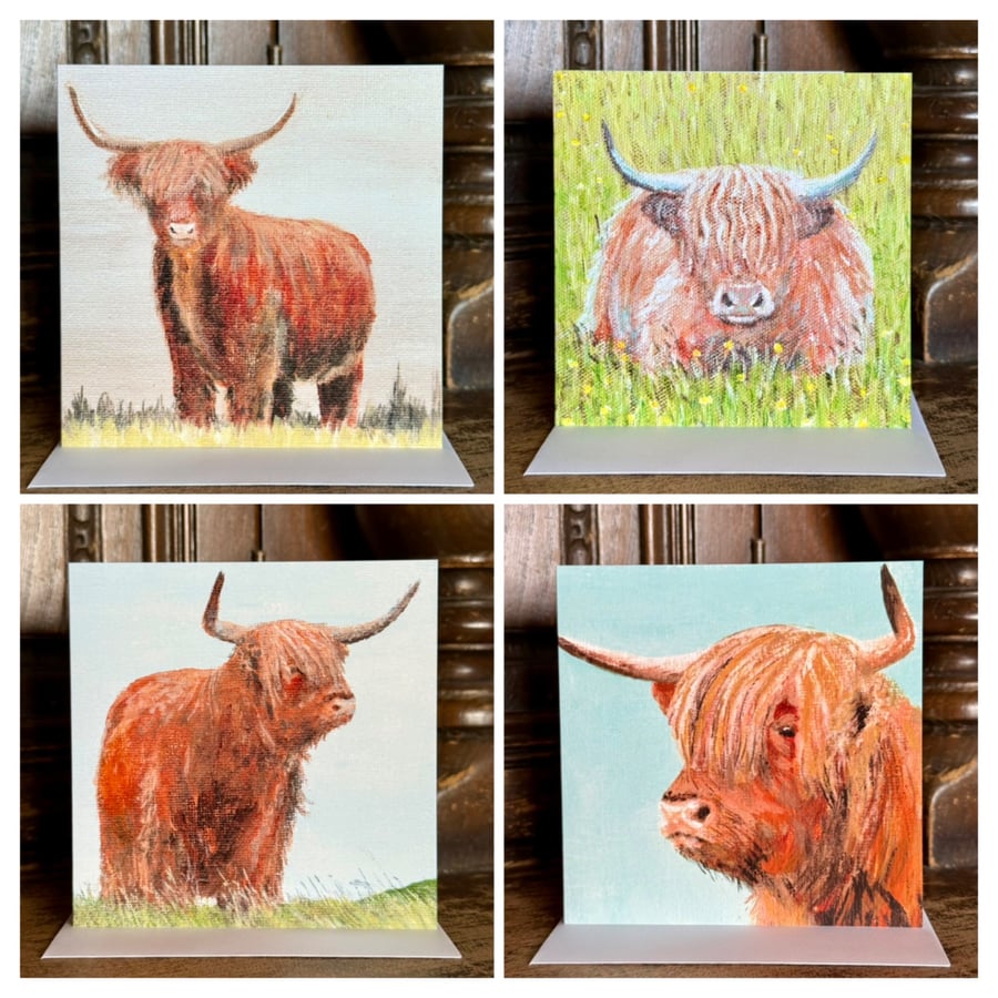 Highland Cow Notecards, set of 8