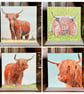 Highland Cow Notecards, set of 8