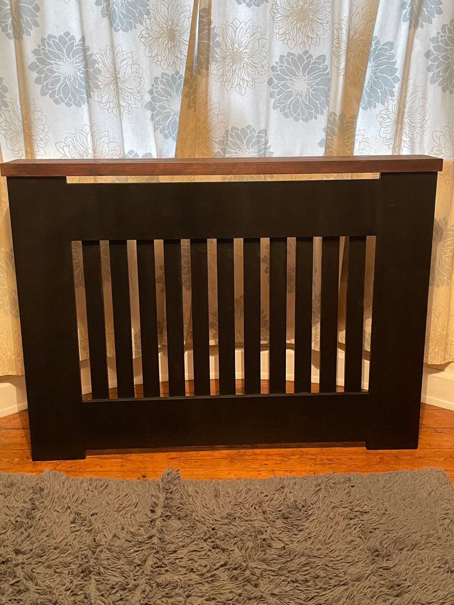 Painted Radiator cover with solid wooden top large 