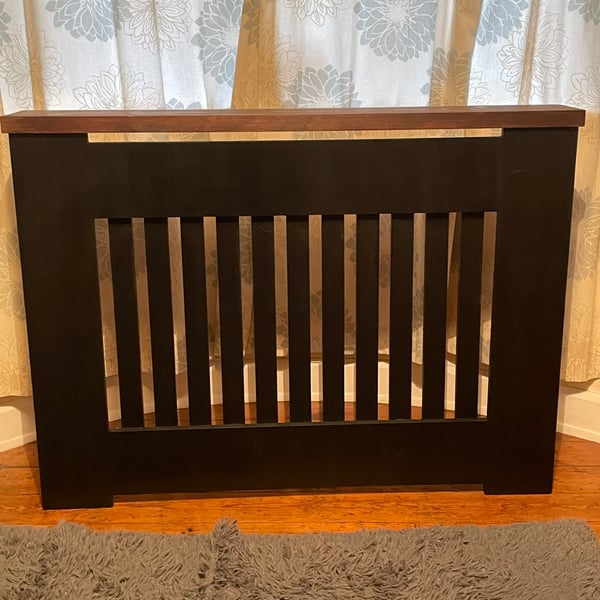 Painted Radiator cover with solid wooden top large 