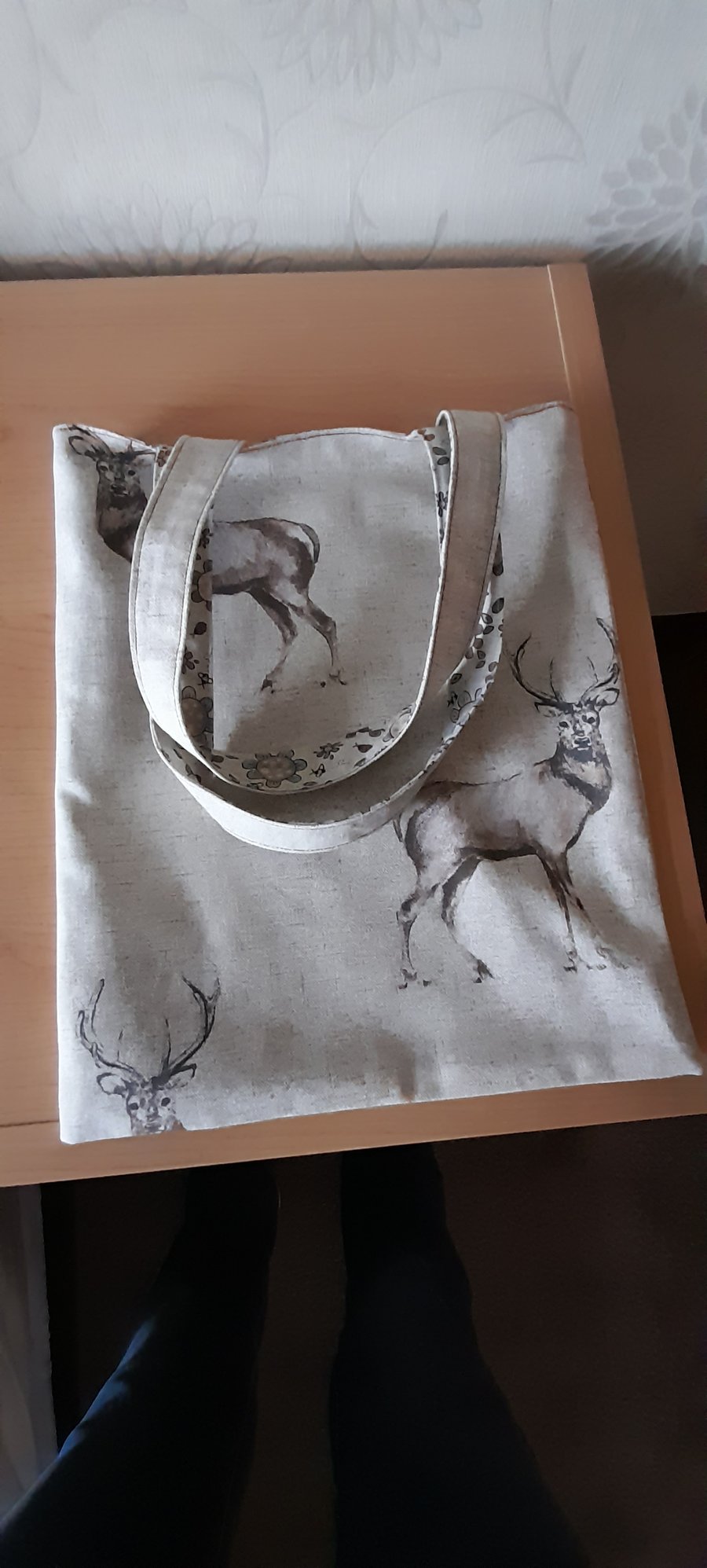 Tote Bag with Stag Print