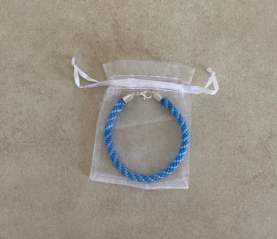 Handmade Shades of Blue Woven Bracelet