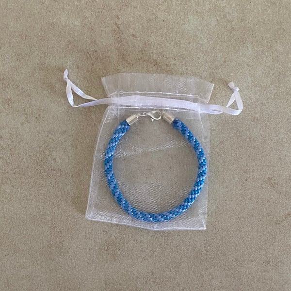 Handmade Shades of Blue Woven Bracelet