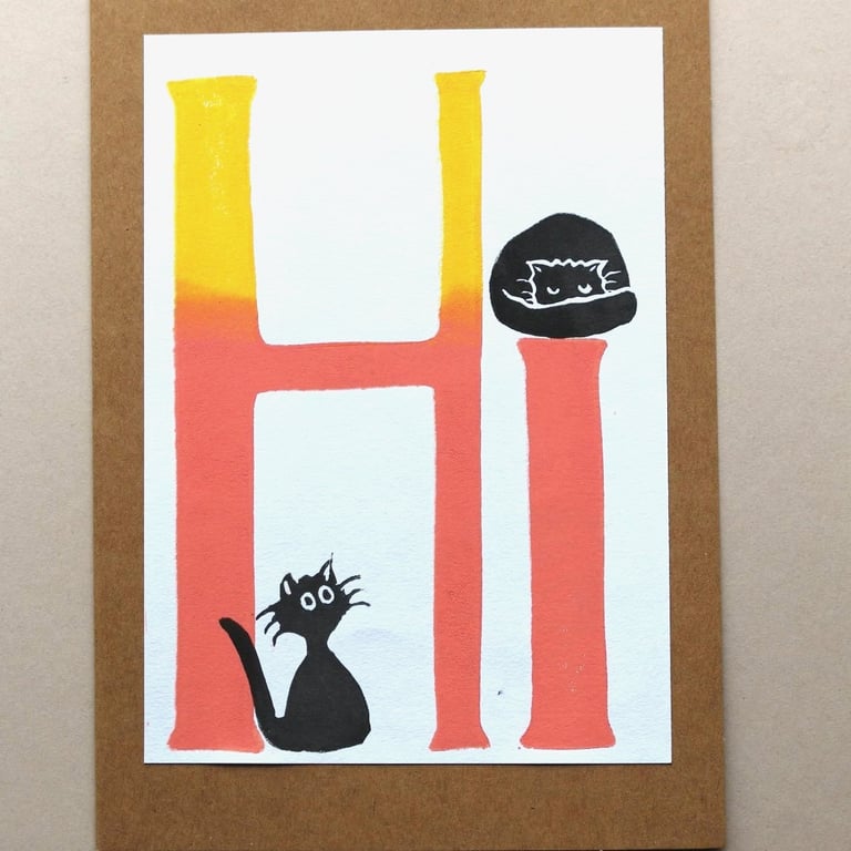 Cat 'Greetings' Card