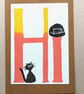 Cat 'Greetings' Card - Image 1