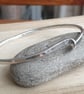 Twisted silver bangle, Wave bracelet, Oval ladies bangle - Image 4
