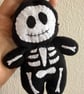 Skeleton Plush Bag Charm (black & white) - Image 3