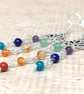 Chakra semi precious gemstone bead and lotus flower earrings - Image 3