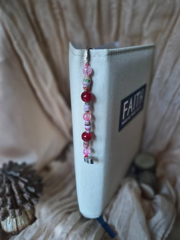 Cherry Red beaded Bookmark (one of a kind!) 