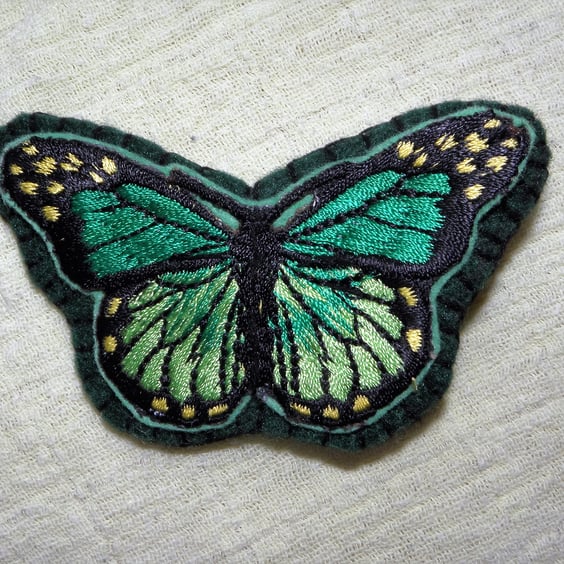 Large Emerald Green Butterfly Hair Clip, Felt Hair Accessory